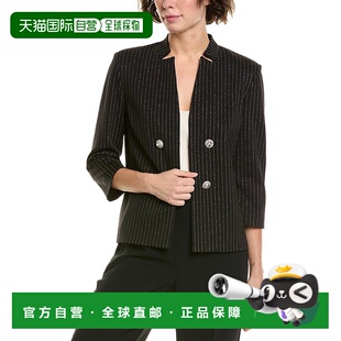 自营 st. johnSt.John Lurex细条纹运动夹克-黑色 美国奥莱直发