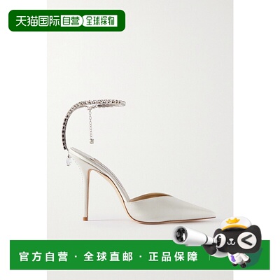 香港直邮Jimmy Choo 周仰杰 女士 Saeda 100 水晶缀饰缎布高跟鞋