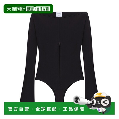 香港直邮Courreges 垂坠拉链绉纱平纹针织连体衣 224JBD078JS0066