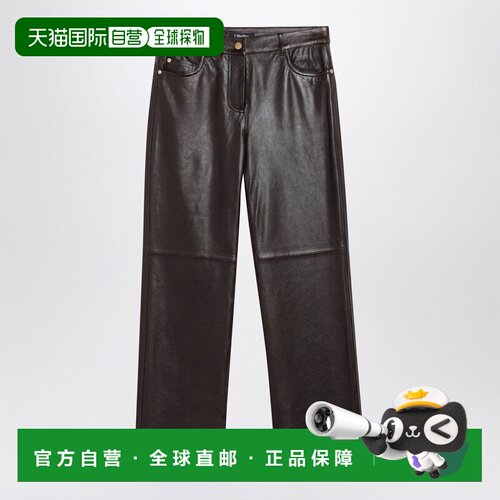香港直邮'S Max Mara 女士 LAMB 棕色软羊皮裤子 SMMPESCALE001