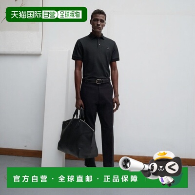 自营 bossCotton-pique polo shirt with Double B monogram - bl