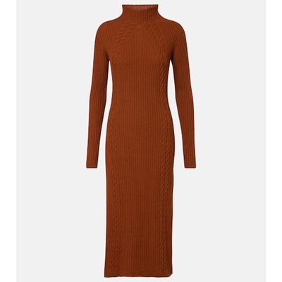 潮奢 MaxMara 麦斯玛拉 女士 Zelanda 羊毛混纺中长连衣裙