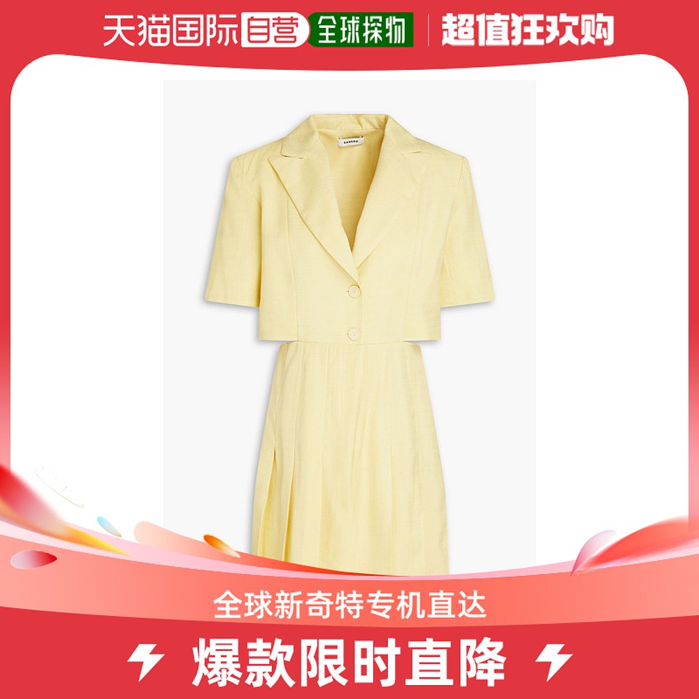 香港直邮潮奢 Sandro女士Lilirose剪口梭织迷你衬衫式连衣裙