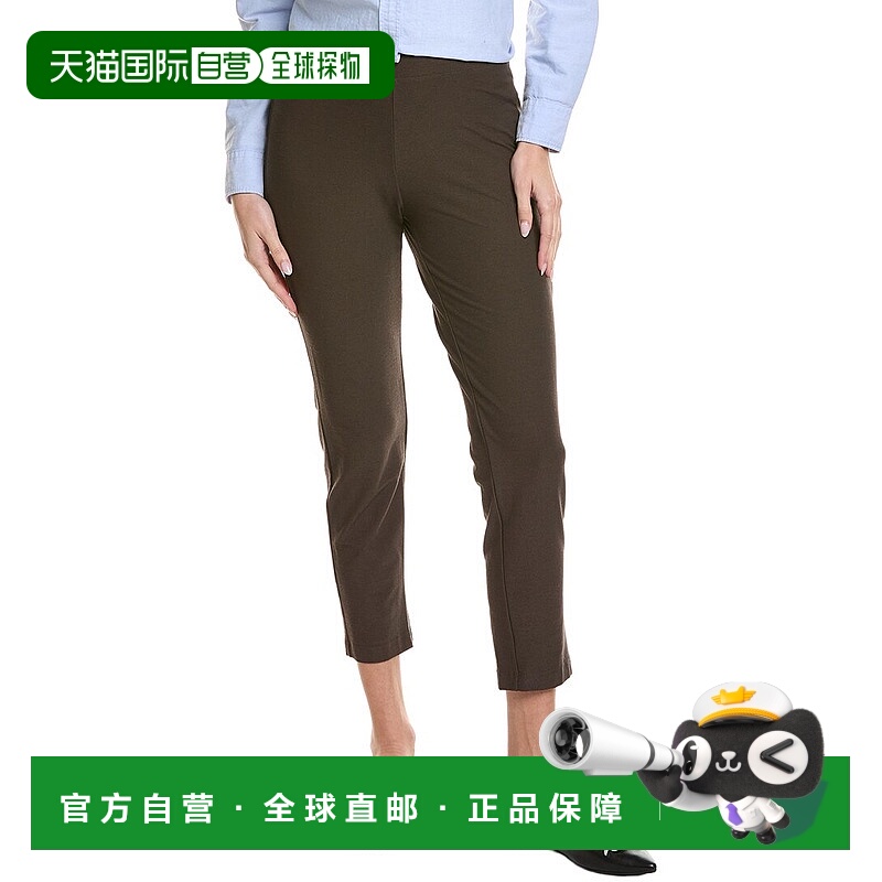 自营EILEEN FISHER Petite Slim Ankle Pant - brown 美国奥莱直