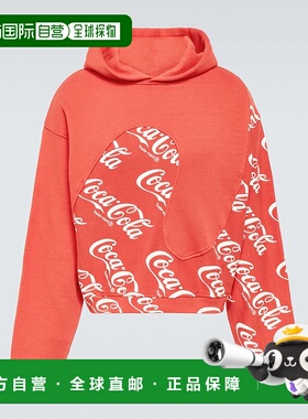 1h可退 香港直邮潮奢 Erl 男士 印花棉质连帽衫 orange橙色 舒适