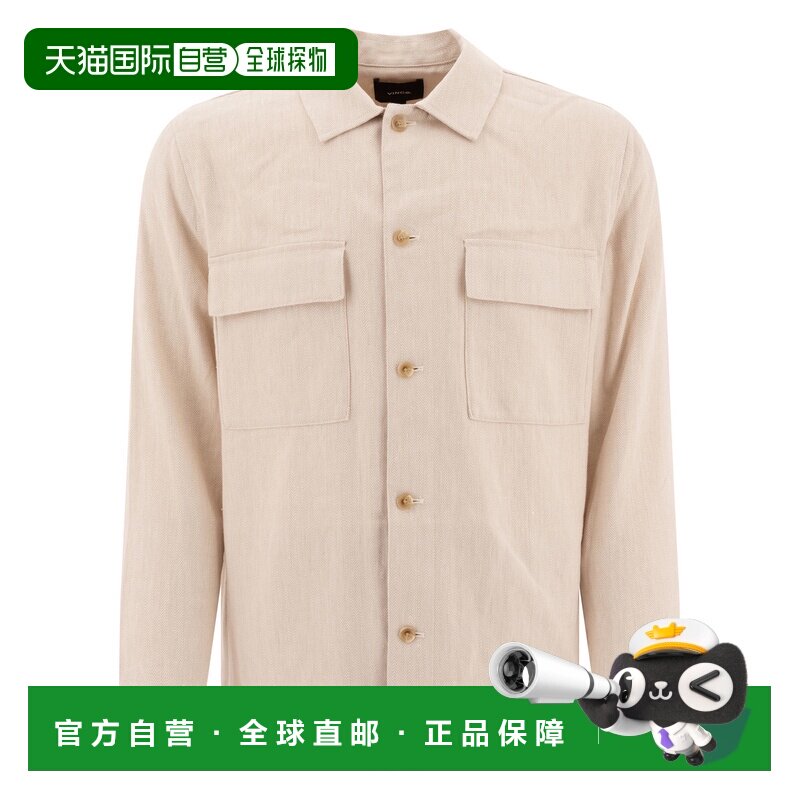 1h可退 香港直邮VINCE 男士 浅褐色亚麻棉质夹克 M08154059A115NA