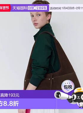 韩国直邮FIND KAPOOR新款铆钉麂皮大容量单肩包腋下包3431572女包