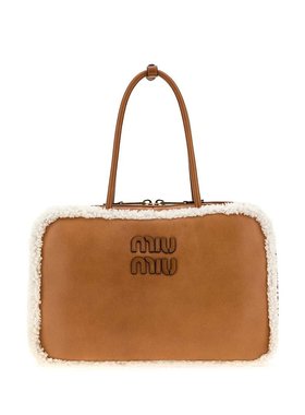 潮奢 Miu Miu 缪缪 女士 標誌細節拉鍊手提包 5BB117VMOS2CTT