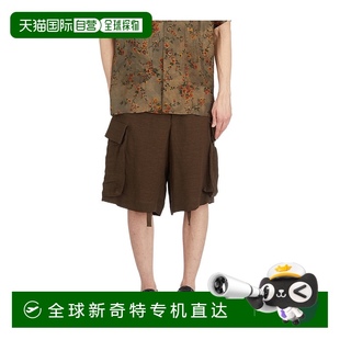 短褲 男士 WANG 腰帶環短 SS2025 綠色 LUM3528UW690 香港直郵UMA