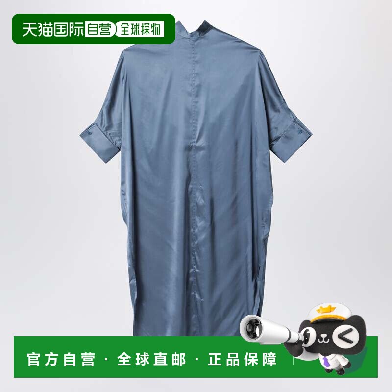 1h可退 香港直邮Acne Studios 艾克妮 女士 Dirty 缎面蓝色长衫式