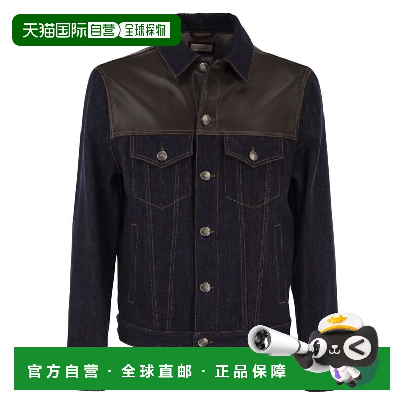香港直邮Brunello Cucinelli 布内罗 古奇拉利 男士 棉质皮革细节