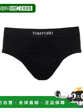 1h可退 香港直邮Tom Ford 汤姆 福特 男士 Logged 黑色腰带棉质弹