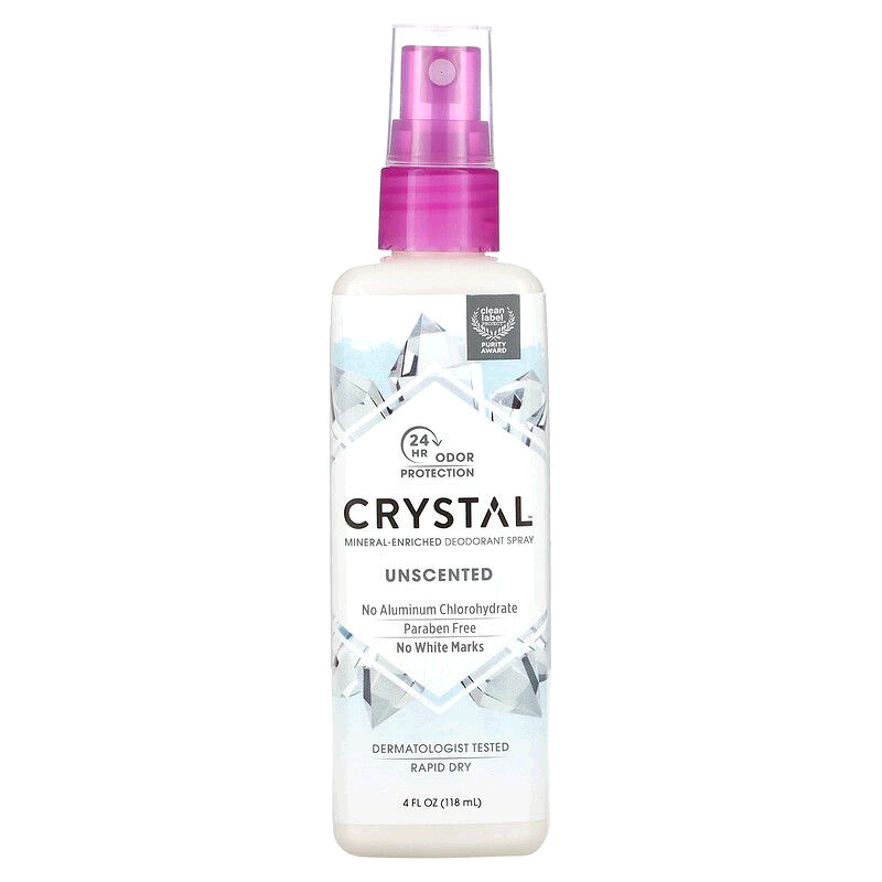 香港直邮Crystal Body Deodorant净味喷雾无香清爽118ml正品