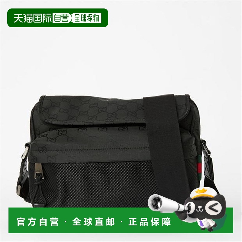 1h可退 香港直邮Gucci 古驰 男士 GG Sn53 尼龙包包 black黑色 舒