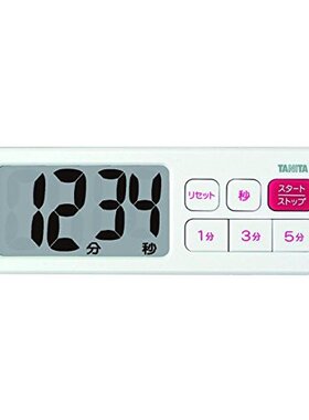 日本直邮TANITA百利达厨房计时器带磁铁大画面100分白色TD-395WH