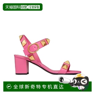鉚釘露趾粗跟涼鞋 99新未使用 香港直郵Valentino 1W0S0CR1ZWM
