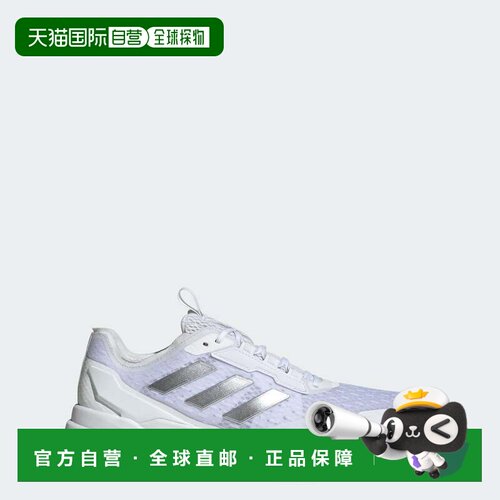 自营女士adidas Crazyflight 6室内鞋-云白色/银色金属/核心bla