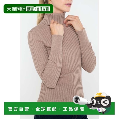 自营in2Cotton Cashmere Blend Long Sleeve Rib Turtleneck Pull