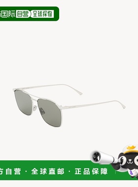 自营欧洲直邮YSL圣罗兰 SL 796银色/灰色金属方形太阳镜男女通用