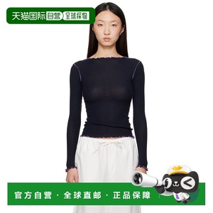 1h可退 香港直邮潮奢 Baserange 女士 海军蓝 Vein 长袖 T 恤 TTV
