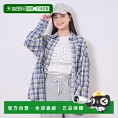 日本直邮pom 前幅设计 ponette 1h可退 junior 女童格子衬衫 短款