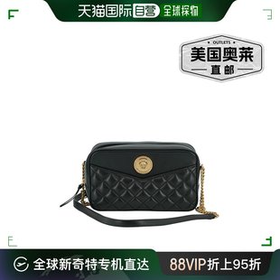 黑色 Versace 包 直发 羔羊皮中号相机单肩女式 美国奥莱