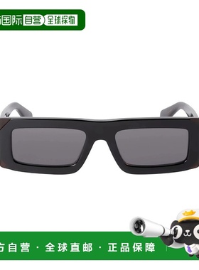 自营 off-white米白色劳雷尔矩形太阳镜-黑-深灰色 美国奥莱直发