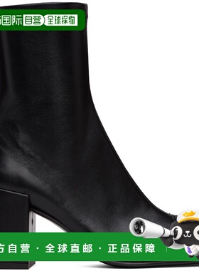 1h可退 香港直邮Courreges 女士 黑色 Vinyl Iconic AC 中筒靴 42