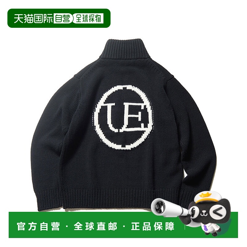 1h可退 日本直邮uniform experiment 男士半拉链圆标羊毛混纺毛衣