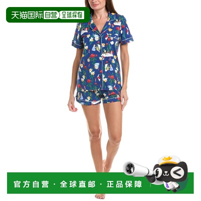 自营bedhead床头2pc短睡衣套装-海军蓝 美国奥莱直发