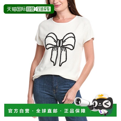 自营 T Tahari长袖水平罗纹毛衣-白色 美国奥莱直发新款