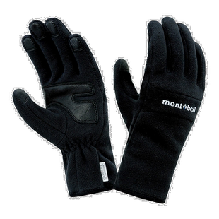 日潮跑腿Montbell女士运动手套Wind Stopper黑色五指保暖1118544