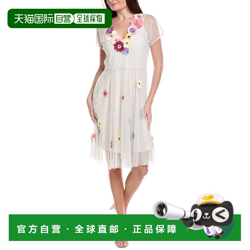 自营Johnny Was Marsha Dot Mesh Mini Dress - beige 美国奥莱直
