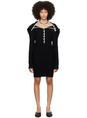 潮奢 Y PROJECT 女士 黑色 Ruffle Necklace 连衣裙 WMDRESS41S25