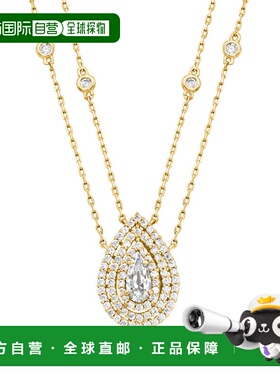 自营Ross-Simons CZ 2-Strand Drop Necklace in 18kt Gold Over