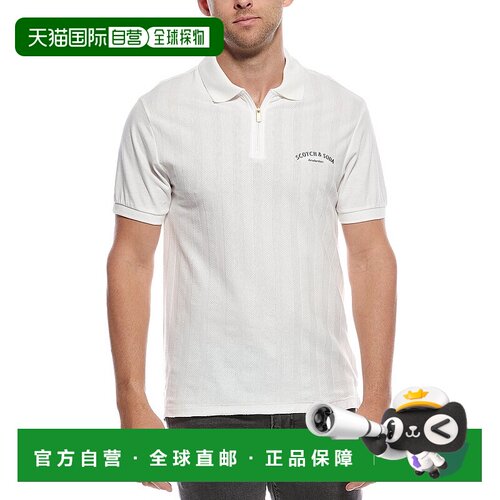 自营Scotch & Soda Popcorn Pique Polo Shirt - white 美国奥莱