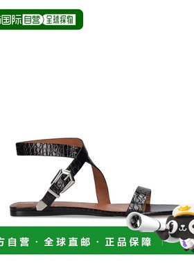 自营Paris Texas Calfskin Strap-On Women's Sandals - black 美