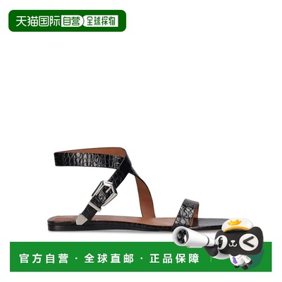 自营Paris Texas Calfskin Strap-On Women's Sandals - black 美