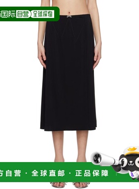 1h可退 香港直邮潮奢 Rabanne 女士 黑色结饰半身裙 25EJJU062VI0