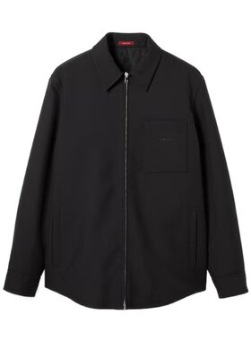 GUCCI 男士夹克 827667ZAMII1000 AW2025 黑色 拉链衬衫式外套