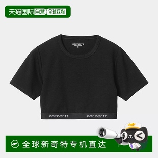 粘膠 氨綸短款 Wip 上衣短袖 女士黑色棉 歐洲直郵Carhartt