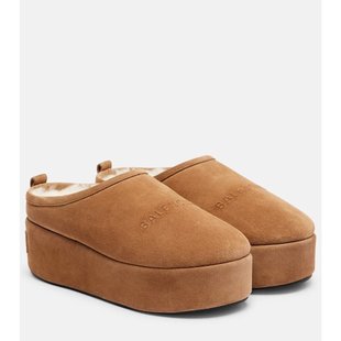 潮奢 Balenciaga 巴黎世家 女士 Alaska 绒面革防水台凉拖