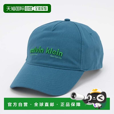 日本直邮Calvin Klein 6 PANEL Graphic LOGO BASEBALL CAP 蓝钢