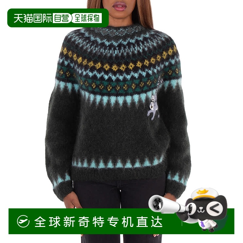 自营 Loewe狐猴补丁圆领毛衣-绿色 【美国奥莱】直发