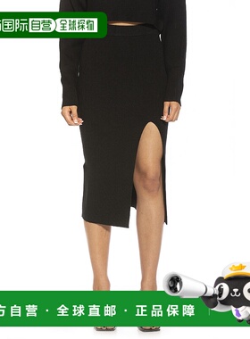 自营 alexia admorRibbed Midi Skirt - black 美国奥莱直发长裙