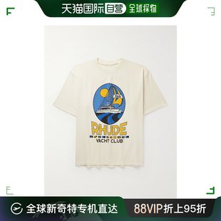 Yacht Club Rhude 徽标印花棉针织T恤 RHSS24T 男士 香港直邮潮奢