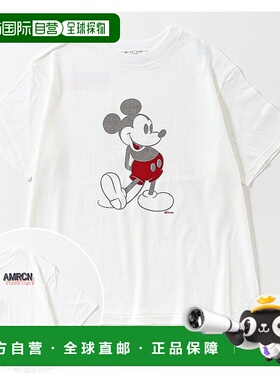 1h可退 日本直邮AMERICANA 女装 短袖T恤 迷你米奇印花设计