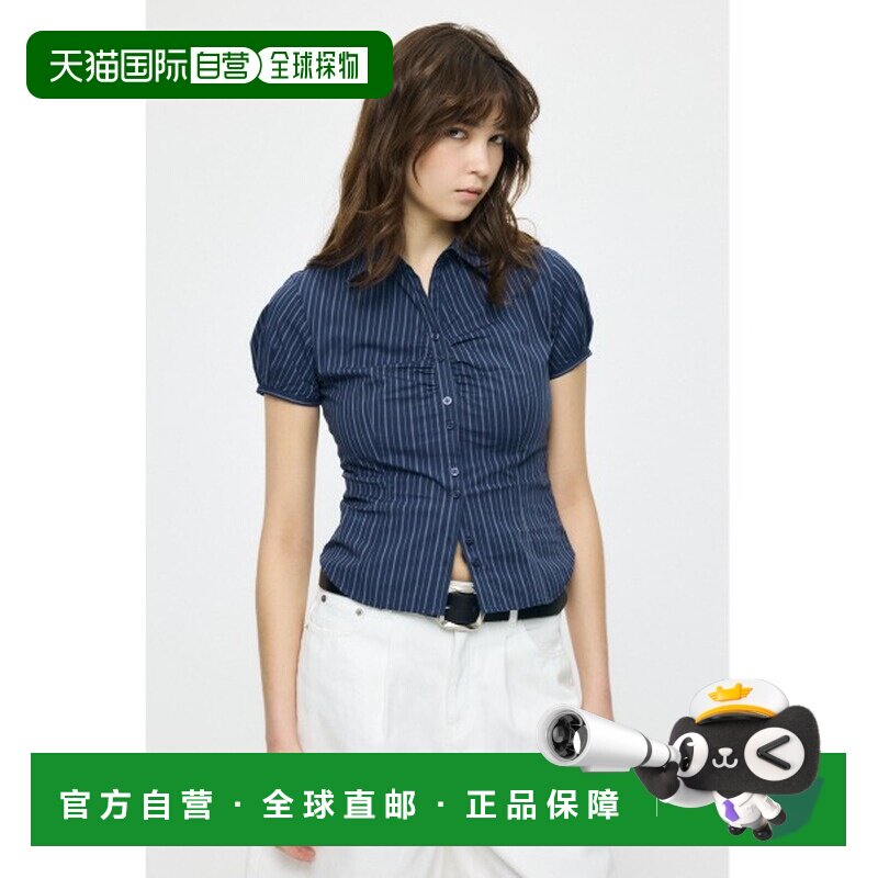 MOUSSY 女士 短袖修身衬衫 棉质Puff袖设计 010JS3302781泡泡袖图片