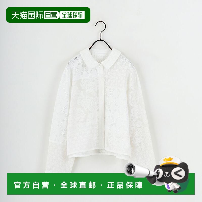 1h可退 日本直邮Jeans Factory Clothes 女士拼接短款衬衫 透感蕾