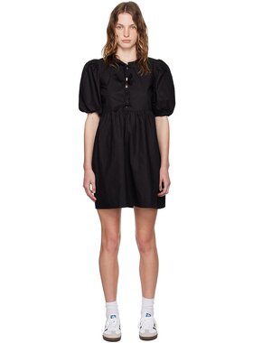 潮奢 GANNI 甘尼 女士 黑色 Tie String 连衣裙 F9005